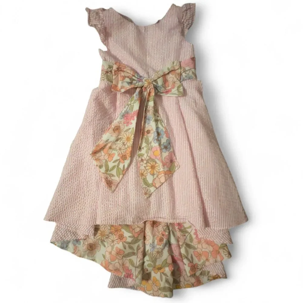 Rare Editions Pink and Floral Kids Dress